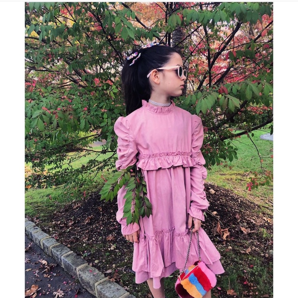 SHEIN pink ruffled dress